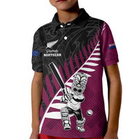 Custom New Zealand Northern Districts Cricket Kid Polo Shirt With Maori Pattern
