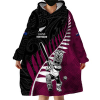Custom New Zealand Northern Districts Cricket Wearable Blanket Hoodie With Maori Pattern