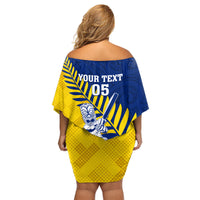 Custom New Zealand Otago Cricket Family Matching Off Shoulder Short Dress and Hawaiian Shirt With Maori Pattern LT05 - Polynesian Pride