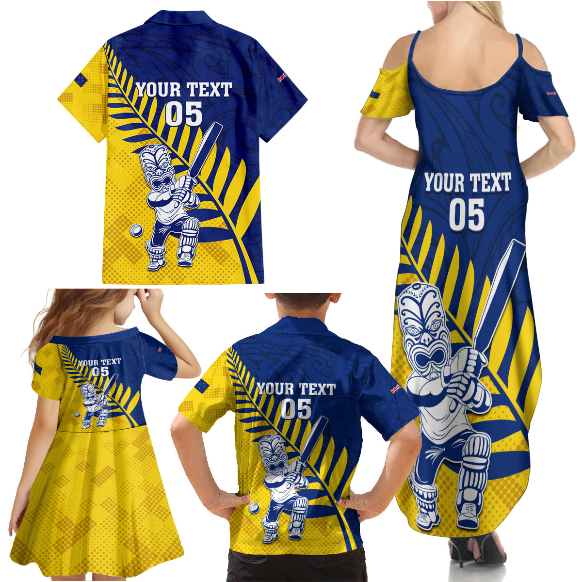 Custom New Zealand Otago Cricket Family Matching Summer Maxi Dress and Hawaiian Shirt With Maori Pattern LT05 - Polynesian Pride