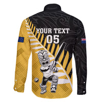 Custom New Zealand Wellington Cricket Family Matching Off The Shoulder Long Sleeve Dress and Hawaiian Shirt With Maori Pattern