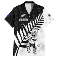 Custom New Zealand Cricket Family Matching Long Sleeve Bodycon Dress and Hawaiian Shirt With Maori Pattern LT05 Dad's Shirt - Short Sleeve Black - Polynesian Pride