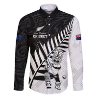 Custom New Zealand Cricket Family Matching Long Sleeve Bodycon Dress and Hawaiian Shirt With Maori Pattern LT05 Dad's Shirt - Long Sleeve Black - Polynesian Pride