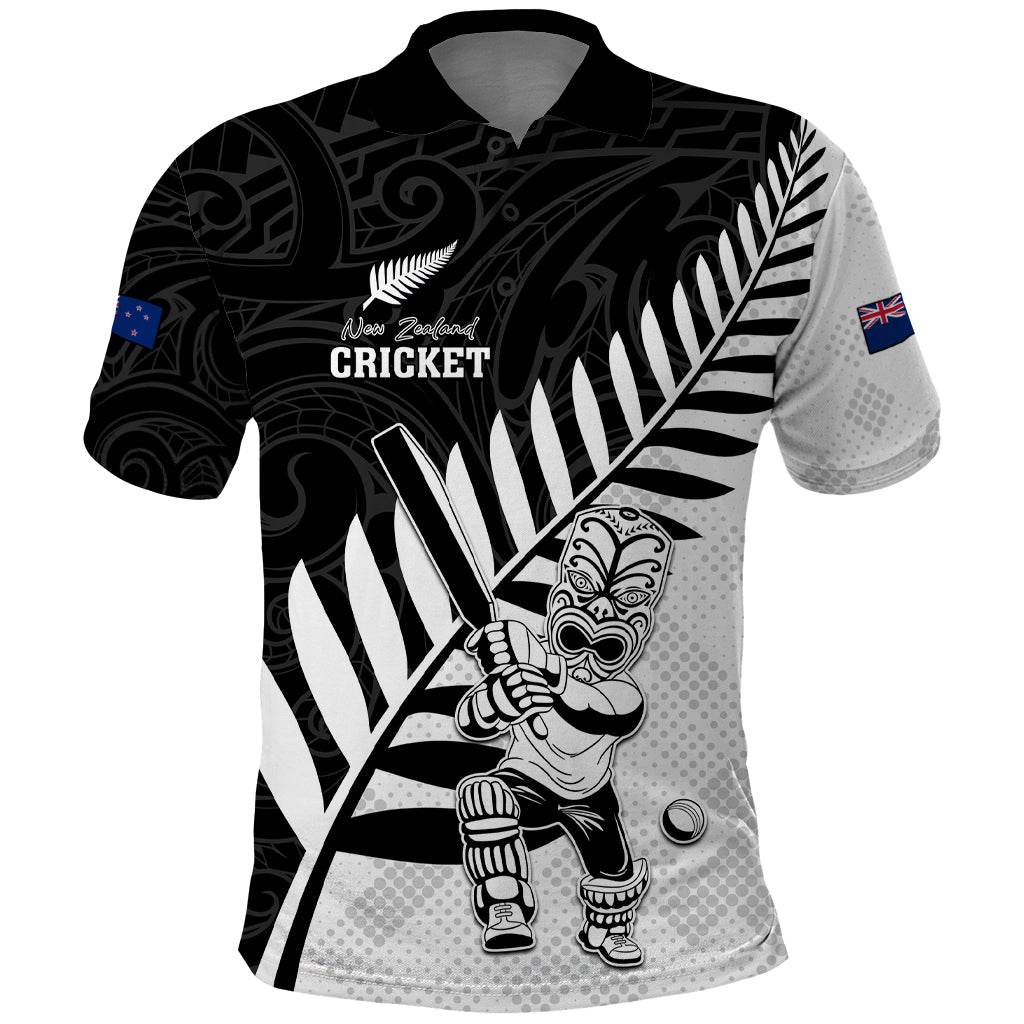 Custom New Zealand Cricket Polo Shirt With Maori Pattern LT05 Black - Polynesian Pride