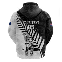 Custom New Zealand Cricket Zip Hoodie With Maori Pattern