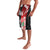 New Zealand And England Rugby Custom Lavalava Maori Tiki With Red Rose Together