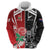 New Zealand And England Rugby Custom Zip Hoodie Maori Tiki With Red Rose Together