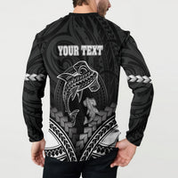 Personalised Happy Father's Day Button Sweatshirt I Love You Dad Polynesian Style