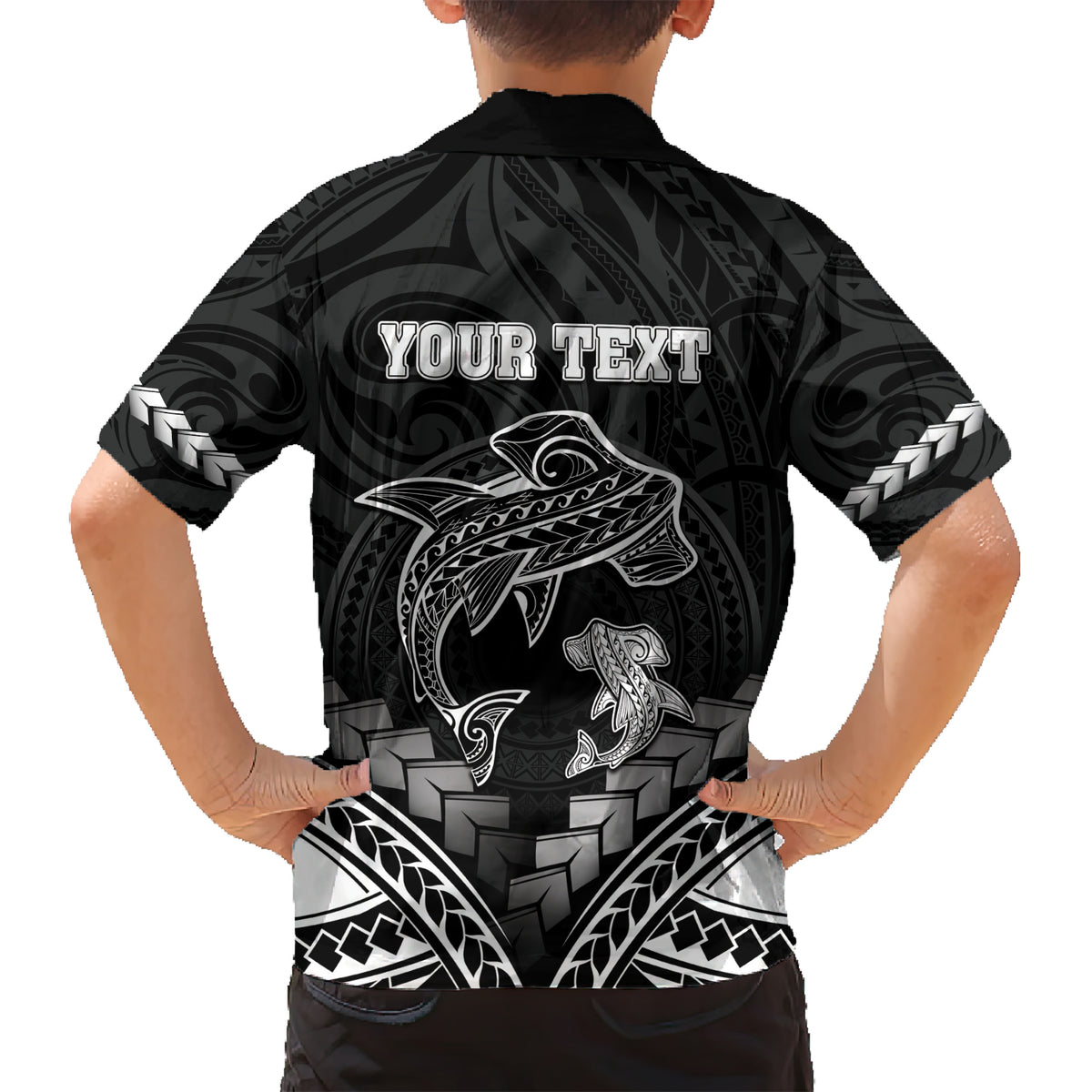 Personalised Happy Father's Day Kid Hawaiian Shirt I Love You Dad Polynesian Style