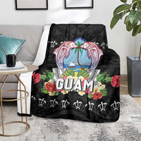 Guam Chamorro Blanket Tribal Latte Stone With Dolphins Black