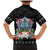 Guam Chamorro Family Matching Mermaid Dress and Hawaiian Shirt Tribal Latte Stone With Dolphins Black