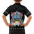 Guam Chamorro Family Matching Tank Maxi Dress and Hawaiian Shirt Tribal Latte Stone With Dolphins Black