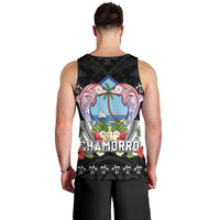 Guam Chamorro Men Tank Top Tribal Latte Stone With Dolphins Black