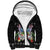 Guam Chamorro Sherpa Hoodie Tribal Latte Stone With Dolphins Black