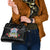 Guam Chamorro Shoulder Handbag Tribal Latte Stone With Dolphins Black