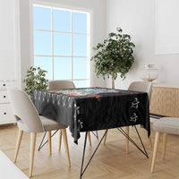 Guam Chamorro Tablecloth Tribal Latte Stone With Dolphins Black