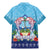 Guam Chamorro Family Matching Mermaid Dress and Hawaiian Shirt Tribal Latte Stone With Dolphins Blue