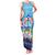 Guam Chamorro Family Matching Tank Maxi Dress and Hawaiian Shirt Tribal Latte Stone With Dolphins Blue