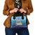 Guam Chamorro Shoulder Handbag Tribal Latte Stone With Dolphins Blue