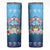 Guam Chamorro Skinny Tumbler Tribal Latte Stone With Dolphins Blue