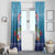 Guam Chamorro Window Curtain Tribal Latte Stone With Dolphins Blue