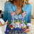 Guam Chamorro Women Casual Shirt Tribal Latte Stone With Dolphins Blue