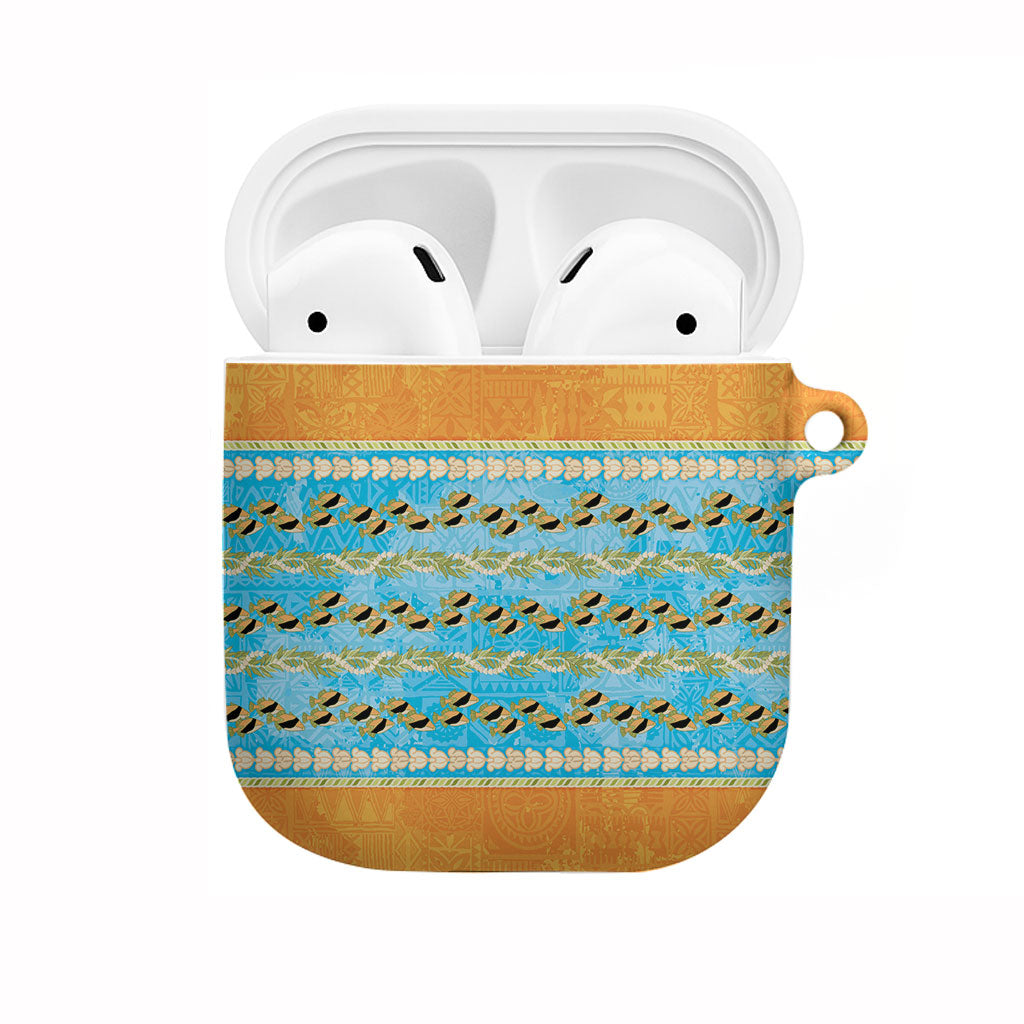 Hawaii Humuhumu Fish Maile Pikake Lei AirPods Case Tribal Tapa Orange Version LT05 Orange - Polynesian Pride