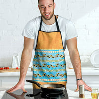 Hawaii Humuhumu Fish Maile Pikake Lei Apron Tribal Tapa Orange Version
