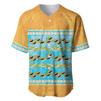 Hawaii Humuhumu Fish Maile Pikake Lei Baseball Jersey Tribal Tapa Orange Version