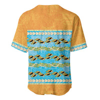 Hawaii Humuhumu Fish Maile Pikake Lei Baseball Jersey Tribal Tapa Orange Version