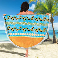 Hawaii Humuhumu Fish Maile Pikake Lei Beach Blanket Tribal Tapa Orange Version
