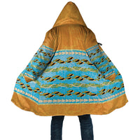 Hawaii Humuhumu Fish Maile Pikake Lei Cloak Tribal Tapa Orange Version