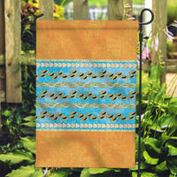 Hawaii Humuhumu Fish Maile Pikake Lei Garden Flag Tribal Tapa Orange Version