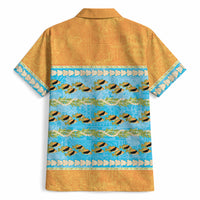 Hawaii Humuhumu Fish Maile Pikake Lei Hawaiian Shirt Tribal Tapa Orange Version