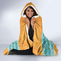 Hawaii Humuhumu Fish Maile Pikake Lei Hooded Blanket Tribal Tapa Orange Version