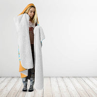 Hawaii Humuhumu Fish Maile Pikake Lei Hooded Blanket Tribal Tapa Orange Version