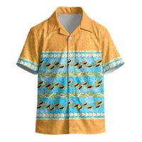 Hawaii Humuhumu Fish Maile Pikake Lei Kid Hawaiian Shirt Tribal Tapa Orange Version