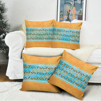 Hawaii Humuhumu Fish Maile Pikake Lei Pillow Cover Tribal Tapa Orange Version