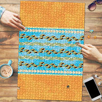 Hawaii Humuhumu Fish Maile Pikake Lei Puzzle Tribal Tapa Orange Version