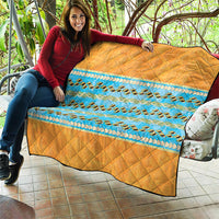 Hawaii Humuhumu Fish Maile Pikake Lei Quilt Tribal Tapa Orange Version