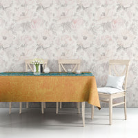 Hawaii Humuhumu Fish Maile Pikake Lei Tablecloth Tribal Tapa Orange Version