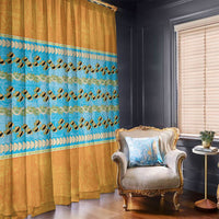 Hawaii Humuhumu Fish Maile Pikake Lei Window Curtain Tribal Tapa Orange Version
