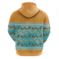 Hawaii Humuhumu Fish Maile Pikake Lei Zip Hoodie Tribal Tapa Orange Version
