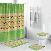 Hawaii Humuhumu Fish Maile Pikake Lei Bathroom Set Tribal Tapa Green Version