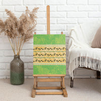 Hawaii Humuhumu Fish Maile Pikake Lei Canvas Wall Art Tribal Tapa Green Version