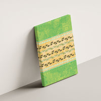 Hawaii Humuhumu Fish Maile Pikake Lei Canvas Wall Art Tribal Tapa Green Version