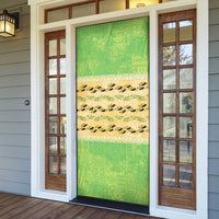 Hawaii Humuhumu Fish Maile Pikake Lei Door Cover Tribal Tapa Green Version