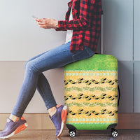 Hawaii Humuhumu Fish Maile Pikake Lei Luggage Cover Tribal Tapa Green Version