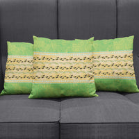 Hawaii Humuhumu Fish Maile Pikake Lei Pillow Cover Tribal Tapa Green Version