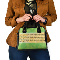 Hawaii Humuhumu Fish Maile Pikake Lei Shoulder Handbag Tribal Tapa Green Version